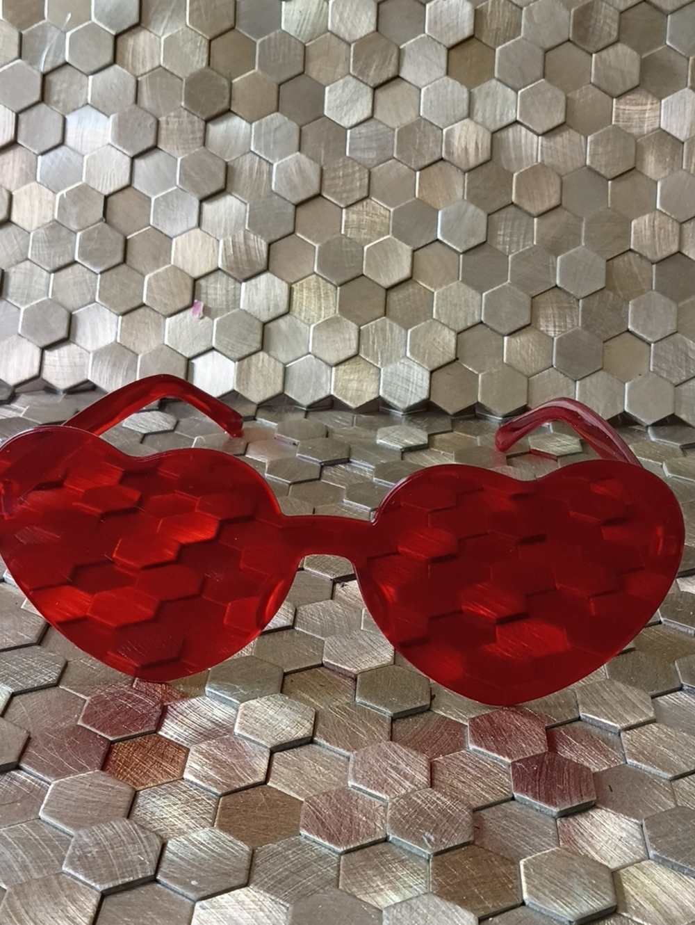 Heart-Shaped Red Novelty Sunglasses